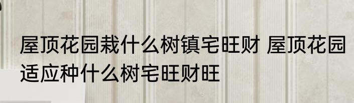 屋顶花园栽什么树镇宅旺财 屋顶花园适应种什么树宅旺财旺