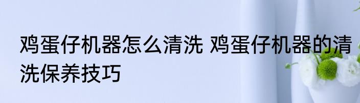 鸡蛋仔机器怎么清洗 鸡蛋仔机器的清洗保养技巧