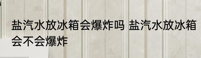 盐汽水放冰箱会爆炸吗 盐汽水放冰箱会不会爆炸