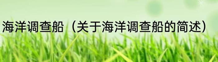 海洋调查船（关于海洋调查船的简述）