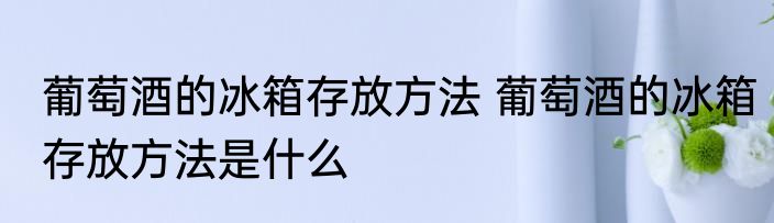 葡萄酒的冰箱存放方法 葡萄酒的冰箱存放方法是什么