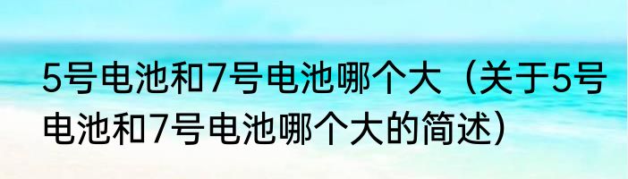 5号电池和7号电池哪个大（关于5号电池和7号电池哪个大的简述）