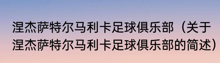 涅杰萨特尔马利卡足球俱乐部（关于涅杰萨特尔马利卡足球俱乐部的简述）