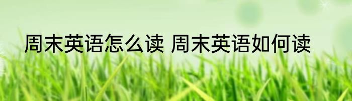 周末英语怎么读 周末英语如何读