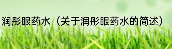 润彤眼药水（关于润彤眼药水的简述）