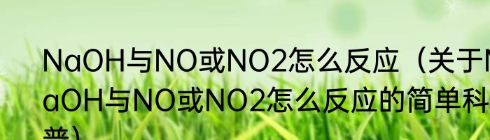 NaOH与NO或NO2怎么反应（关于NaOH与NO或NO2怎么反应的简单科普）
