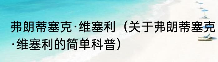弗朗蒂塞克·维塞利（关于弗朗蒂塞克·维塞利的简单科普）