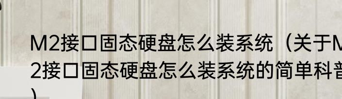 M2接口固态硬盘怎么装系统（关于M2接口固态硬盘怎么装系统的简单科普）