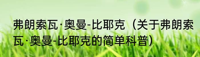 弗朗索瓦·奥曼-比耶克（关于弗朗索瓦·奥曼-比耶克的简单科普）