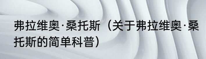 弗拉维奥·桑托斯（关于弗拉维奥·桑托斯的简单科普）