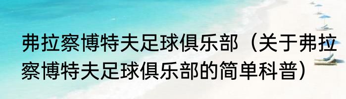 弗拉察博特夫足球俱乐部（关于弗拉察博特夫足球俱乐部的简单科普）