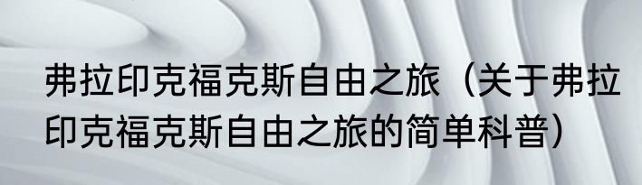 弗拉印克福克斯自由之旅（关于弗拉印克福克斯自由之旅的简单科普）
