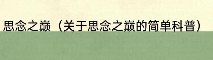 思念之巅（关于思念之巅的简单科普）