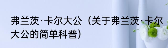弗兰茨·卡尔大公（关于弗兰茨·卡尔大公的简单科普）