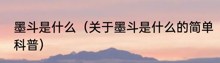 墨斗是什么（关于墨斗是什么的简单科普）