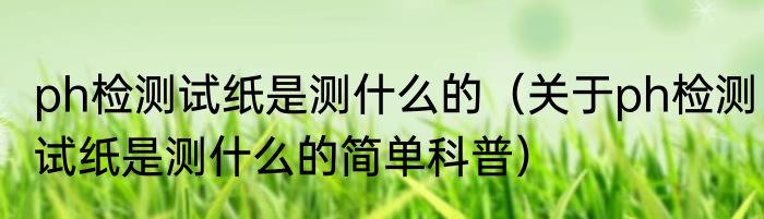 ph检测试纸是测什么的（关于ph检测试纸是测什么的简单科普）