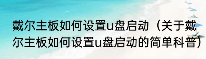 戴尔主板如何设置u盘启动（关于戴尔主板如何设置u盘启动的简单科普）