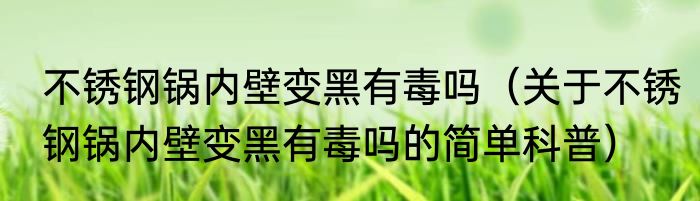 不锈钢锅内壁变黑有毒吗（关于不锈钢锅内壁变黑有毒吗的简单科普）