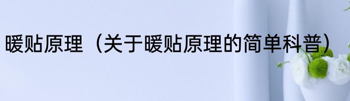 暖贴原理（关于暖贴原理的简单科普）
