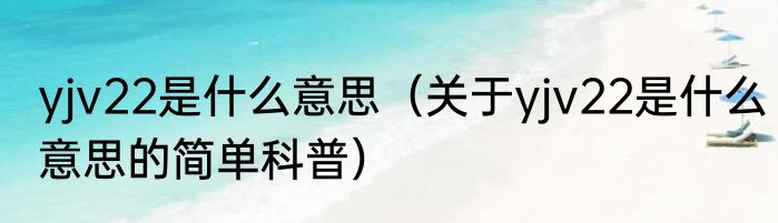 yjv22是什么意思（关于yjv22是什么意思的简单科普）