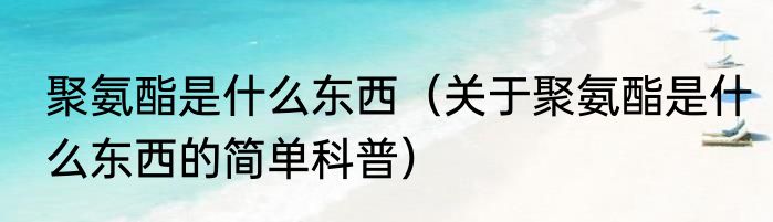 聚氨酯是什么东西（关于聚氨酯是什么东西的简单科普）