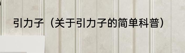 引力子（关于引力子的简单科普）