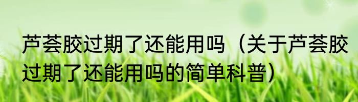 芦荟胶过期了还能用吗（关于芦荟胶过期了还能用吗的简单科普）
