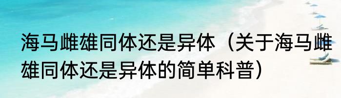 海马雌雄同体还是异体（关于海马雌雄同体还是异体的简单科普）