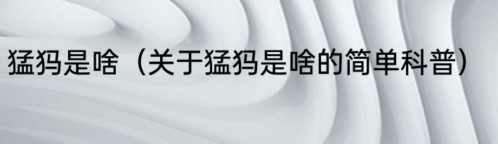 猛犸是啥（关于猛犸是啥的简单科普）