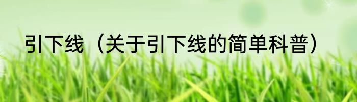 引下线（关于引下线的简单科普）