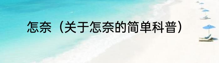 怎奈（关于怎奈的简单科普）