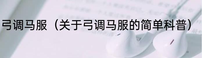 弓调马服（关于弓调马服的简单科普）