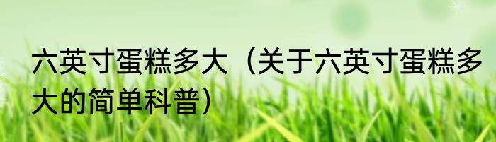 六英寸蛋糕多大（关于六英寸蛋糕多大的简单科普）