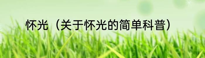 怀光（关于怀光的简单科普）
