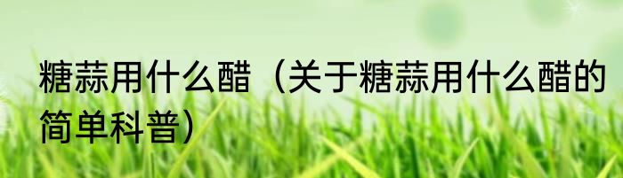 糖蒜用什么醋（关于糖蒜用什么醋的简单科普）