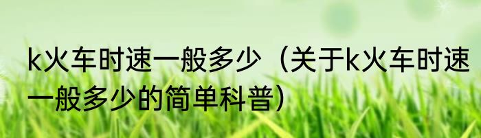 k火车时速一般多少（关于k火车时速一般多少的简单科普）
