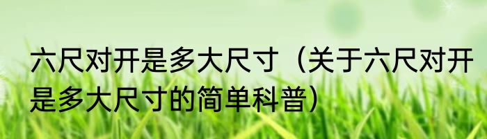 六尺对开是多大尺寸（关于六尺对开是多大尺寸的简单科普）