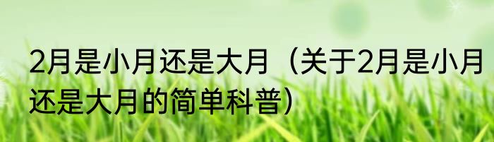 2月是小月还是大月（关于2月是小月还是大月的简单科普）