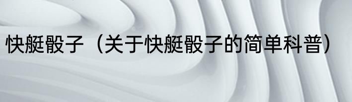 快艇骰子（关于快艇骰子的简单科普）