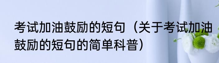 考试加油鼓励的短句（关于考试加油鼓励的短句的简单科普）
