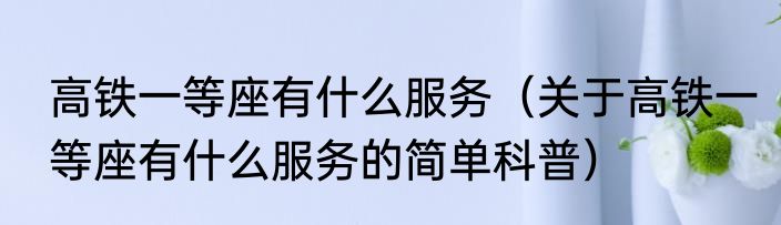 高铁一等座有什么服务（关于高铁一等座有什么服务的简单科普）