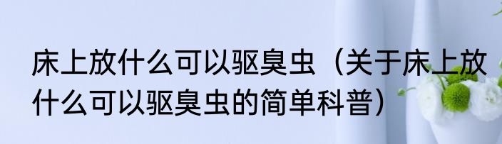 床上放什么可以驱臭虫（关于床上放什么可以驱臭虫的简单科普）