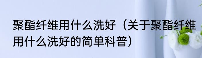 聚酯纤维用什么洗好（关于聚酯纤维用什么洗好的简单科普）