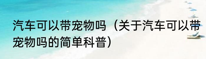 汽车可以带宠物吗（关于汽车可以带宠物吗的简单科普）