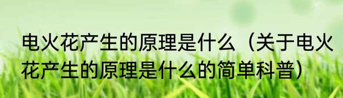 电火花产生的原理是什么（关于电火花产生的原理是什么的简单科普）