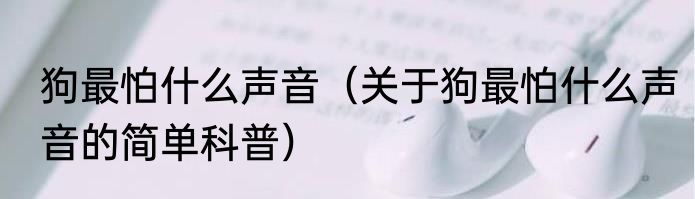 狗最怕什么声音（关于狗最怕什么声音的简单科普）
