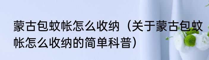 蒙古包蚊帐怎么收纳（关于蒙古包蚊帐怎么收纳的简单科普）
