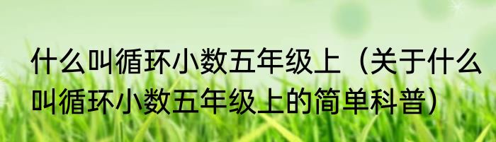 什么叫循环小数五年级上（关于什么叫循环小数五年级上的简单科普）