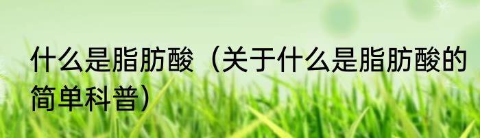 什么是脂肪酸（关于什么是脂肪酸的简单科普）