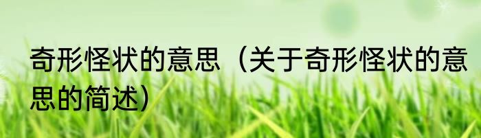 奇形怪状的意思（关于奇形怪状的意思的简述）